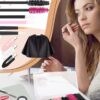 LIONVISON Disposable Makeup Applicators, Makeup Mixing Palette with Spatula and 262 PCS Disposable Makeup Brush Tools, Mascara Wands Lip Brushes Eyeliner Brushes Makeup Hair Clips with Organizer Box