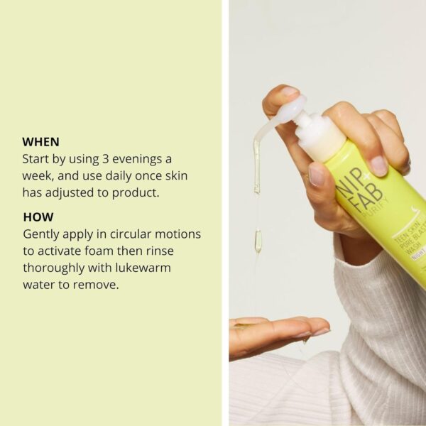 Nip + Fab Teen Skin Fix Pore Blaster Night Face Wash with Salicylic Acid, Wasabi Extract, and Tea Tree Oil Cleansing Purifying Facial Cleanser, Breakouts, 145ml