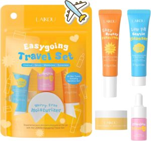 Korean Skincare Set , Kids Skincare for Kids, Skincare Gift Set for Women Travel Use - Face Cleanser, Serum, Moisturizer and Face Sunscreen Spf 50