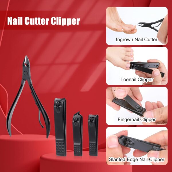 Manicure Set-Stainless Steel Nail Care Set-Professional Ingrown Toenail Clipper Grooming Tool-Pedicure Kit & Toe Nail Cutter-Thick Nail Scissors Toiletries with Cuticle Trimmer