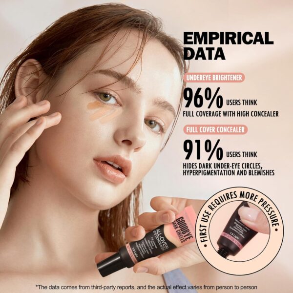 Anglicolor Liquid Concealer, Concealer Full Coverage for Dark Circles, Color Correcting, Long-Lasting, Hydrating, Suitable for All Skin Types, Vegan & Cruelty-Free (02#Light Nude, 12g)