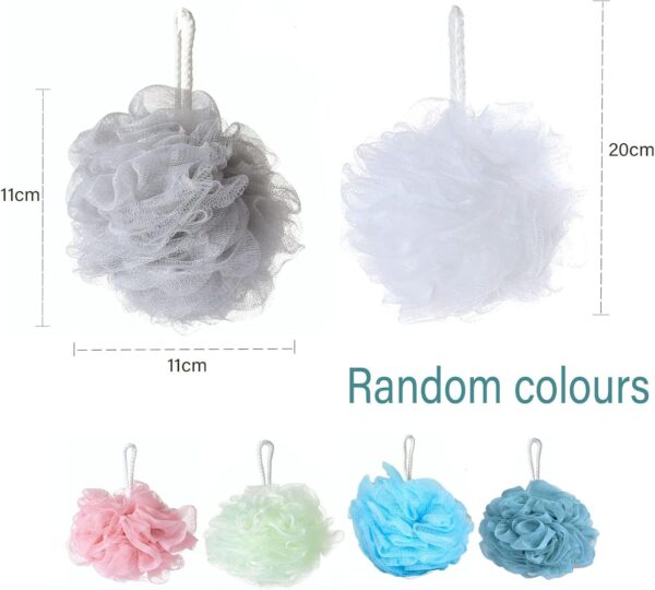 YUEMING 5 pcs Mesh Pouf Bath Sponge, Bath Sponge Shower Loofahs Balls, Mesh Loofah Body Exfoliating Shower Ball Shower Sponge for Women and Men(Random Color