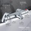 DEPTUNA Thermostatic Bath Shower Mixer,Thermostatic Bath Taps,Bath Mixer Taps with 38°C Anti-Scald Valve and Safety Button,Deck Mounted,Chrome