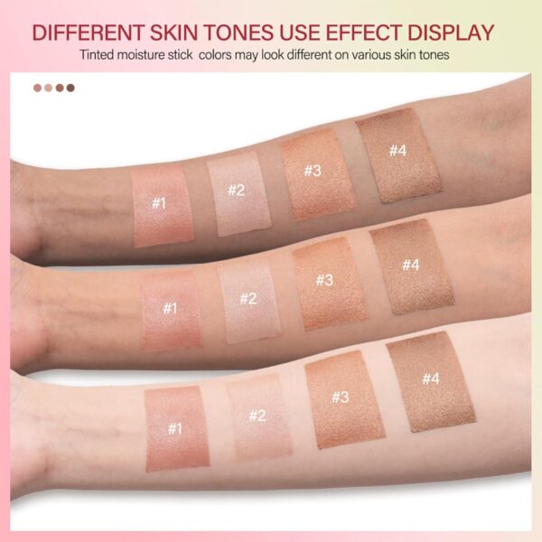 Highlighter Makeup Stick - Waterproof Glitter Cream Highlighter - Bronzer Contour Face Makeup - Long-lasting 3-in-1 Multi Uses for Face Body Eyeshadow (3#rich glow)