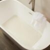Rubbermaid Commercial Products Bath Tub and Shower Mat, 36-Inch X 18-Inch, White, Extra Long, Machine Washable, Safti-Grip Non-Slip Bathroom Mat with Suction Cups for Home/Hotel/Shower/Bathtub