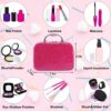 Pretend Play Makeup Kit for Girls, Kids Pretend Makeup Set with Cosmetic Bag for Birthday, Christmas