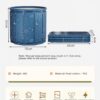 AYES Foldable Soaking Bathtub for Adults, Portable Ice Bath tub for Cold Water Therapy Training, Outdoor Plunge Tub, Bathroom Freestanding Bathtubs for Shower Spa Sauna (Planet Blue, 70cm*70cm*65cm)