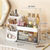InlyXairce Make up Organiser,Skincare Cosmetic Storage Box Large Capacity,Dressing Organizer with 2 Drawers for Makeup Brush Beauty Perfume for Bedroom Bathroom Countertop Organizers