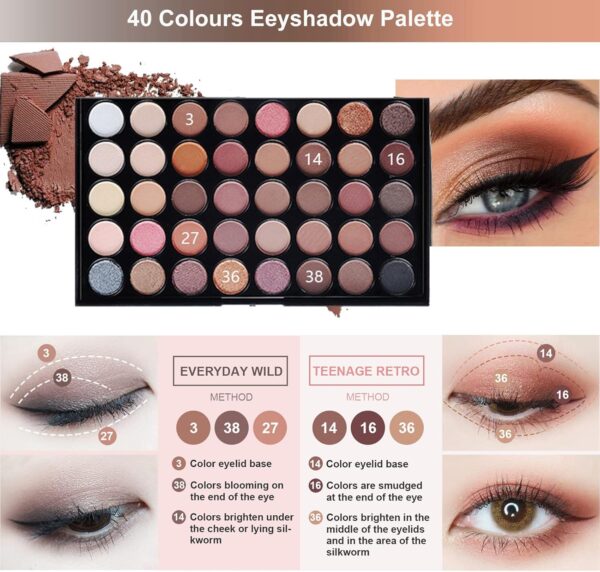 Joyeee All in One Makeup Kit For Teenager Girls, Full Starter Makeup Kit for Women Beginners Includes Eyeshadow Palette, Eye Brush, Mascara, Eyebrow Pencil, Eyeliner Pencil SET001