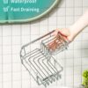 HapiRm Shower Caddy Shower Corner Shelves with 11 Hooks, Shower Organiser for Razor soap and shampoo, Bathroom Storage & Kitchen Storage Bath Accessories Stainless Steel, 6 Sticker, 2 pcs