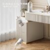 STORICANS Makeup Brush Holder Rotating Organiser with Clear Lid，Sliding Opening Dustproof Makeup Brush Case Make up Organizer Storage for Dressing Table Organiser,Vanity,White