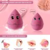 DUAIU 4 Pack Beauty Blender Foundation Sponges Set 4 Color, Latex Free with 1 Sponge Holder Case for Liquid Foundation Powder Sunscreen and Cream