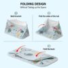 Warmiehomy Portable Foldable Bathtub for Adults,120X50X55cm Freestanding Soaking Bathtub with Cushion and Backrest,Hot Bath Ice Bath SPA Tub for Shower,Folding Bathtub for Adults Kids,Ocean Style