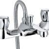 ENKI, Quest, BBT0256, Chrome, Bath Shower Mixer Taps & Shower Attachment, Solid Brass, Easy Clean, Modern Design, Compression Valves, Easy to Install