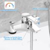 Marketero Bath Mixer Taps, Modern Single Lever Bath Shower Filler Mixer Tap with Dual Outlet Ceramic Valve for Bathroom Brass Chrome