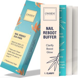 Nail Buffer Block – Replacement Strips, 3 Way Buffing – File, Smooth, Shine, Mini Natural Nail Polisher with 3 Sides – Coarse, Soft, Silky for Professional Nail Care, Replacement Nail Buffer by Onsen