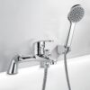 Coleniny Bath Tap with Shower Head and 1.5M Hose, Modern Bath Shower Mixer Tap, Single Lever Bath Mixer Tap Shower Kit for Bathtub and Shower, Bath Filler Mixer Tap Chrome, Solid Brass, 180mm Centres