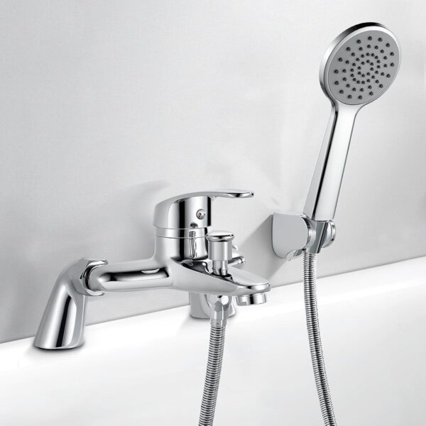 Coleniny Bath Tap with Shower Head and 1.5M Hose, Modern Bath Shower Mixer Tap, Single Lever Bath Mixer Tap Shower Kit for Bathtub and Shower, Bath Filler Mixer Tap Chrome, Solid Brass, 180mm Centres