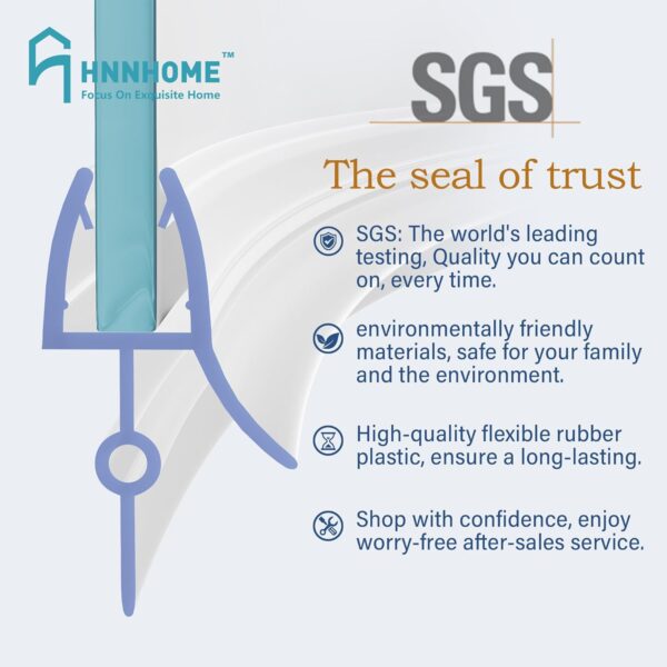 HNNHOME 870mm Pre-Curve Rubber Plastic Bath Shower Screen Seal Strip Perfect for 4-6mm Curved or Straight Glass Door 16-22mm Gap