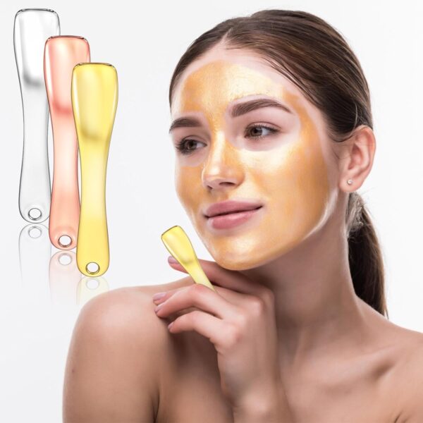 Mabor 3 PCS Skincare Spatula Metal Cosmetic Spoon Applicator Beauty Spa Mini Spoon Skin Care Cream Mask Makeup Tools for DIY Mask Mixing