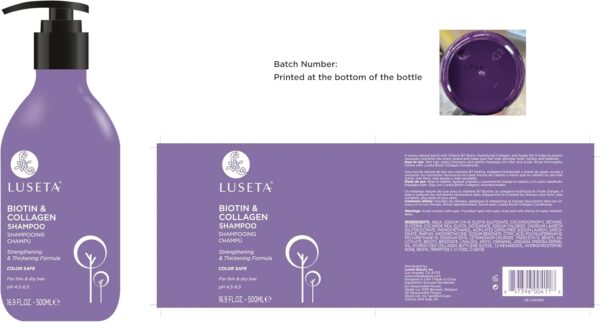 Luseta Biotin Shampoo and Conditioner Set for Hair Growth, Anti-Hair Loss shampoo volume Thickening with Collagen, Sulfate and Paraben free, Argan Oil to Repair Split Dry Hair Salon Quality- 2x500ml