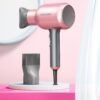 Wavytalk Hair Dryer, Blown Away Ionic Hair Dryer for Curly Hair with Diffuser, 1875W Fast Drying Blow Dryer with Ceramic Technology, 3 Attachments for All Hair Types, Light and Quiet, Rose Gold
