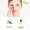 LAC 3 Powder Puff Face Triangle - Reusable Mini Velvet Make up Sponges for Pressed and Loose Foundation No Latex (Pink)
