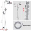 714R5nqwCgL._AC_SL1500_.jpg Shower Riser Rail Kit, Uvish Stainless Steel 9” Rain Shower Head with 180cm Hose, Handheld Shower Head, Holder & Brass Shower Diverter, Shower Set with 4 Spray Modes, Chrome