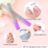 Glass Nail File and Shiner – 4PC Double Sided Etched Crystal Nail Buffer Files and Nano Nail Polishers, Professional Salon Manicure Tools Kit for Acrylic and Natural Nail (Purple)