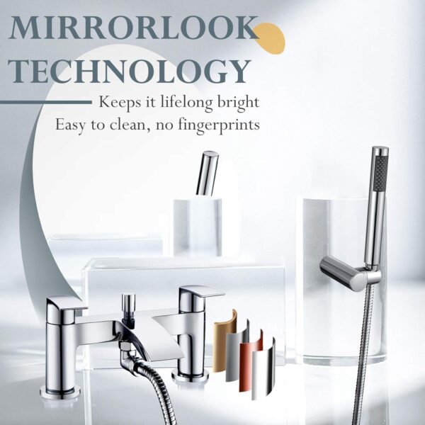 Hapilife Bath Mixer Taps Waterfall with Handheld Shower Head Bathroom Bathtub Tap with Shower Attachment Deck Mount Chrome Brass Tub Taps Monobloc Dual Lever