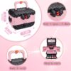 Chennyfun Kids Makeup Sets for Girls, 53 Pack Real Washable Make Up Set Toy for Little Girl Age 3 4 5 6 7 8 9 10 Years with Pink Butterfly Drawer Box for Girls Christmas Birthday Play Game
