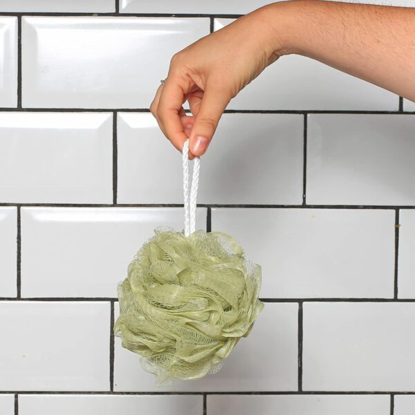 Elysium Spa Pack of 4 Mesh Exfoliating Bath And Shower Body Puff Sponges