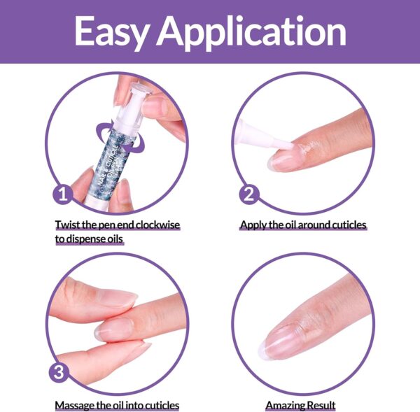 Lagunamoon Cuticle Oil Pen - 5ml Nail Oil with Natural Ingredients to Moisturize and Nourish Dry Cuticles, Prevent Cracking and Hangnails - Lavender