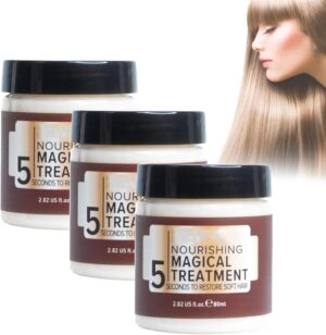 Nourishing Magical Treatment - 5 Seconds to Restore Soft Hair, Magical Treatment Hair Mask, Hair Repair Cream, Deep Conditioner Hair Mask for Dry & Damaged Hair (3Pcs)