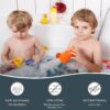 DOPROP Square Black Non Slip Shower Mat for Inside Shower 53x53cm BPA Free Latex Free PVC Bath Mat for Walk In Shower Tray with Suction Cup Drain Holes Machine Washable Safety Bathroom Mat For Elderly