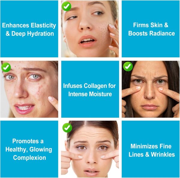 Collagen Face Mask with Deep Hydration,Bio Collagen Face Mask，Collagen Mask Overnight, Moisturizing and Water-Locking Properties, Brightens Skin Tone,Anti-aging Effect and Minimizes Pores-4 Pack