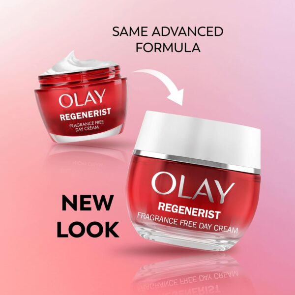 715cnBVWmDL._AC_SL1500_.jpg Olay Regenerist Day Face Cream, Anti-Wrinkle + Active Firming Skincare Moisturiser, Anti-Ageing Niacinamide and Peptides, Renews, Firms and Hydrates, Non-greasy, Fragrance Free 50ml