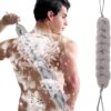 715ibnZzlyL._AC_SL1500_.jpg Sibba 1 PC Back Scrubber Shower Body Wash Sponge Loofah Bath Large Long Extended Puffs Stick Exfoliating Washing Removable Head Exfoliate Set Pack Mitts Soft Mesh Stretch Braided Strips Brush