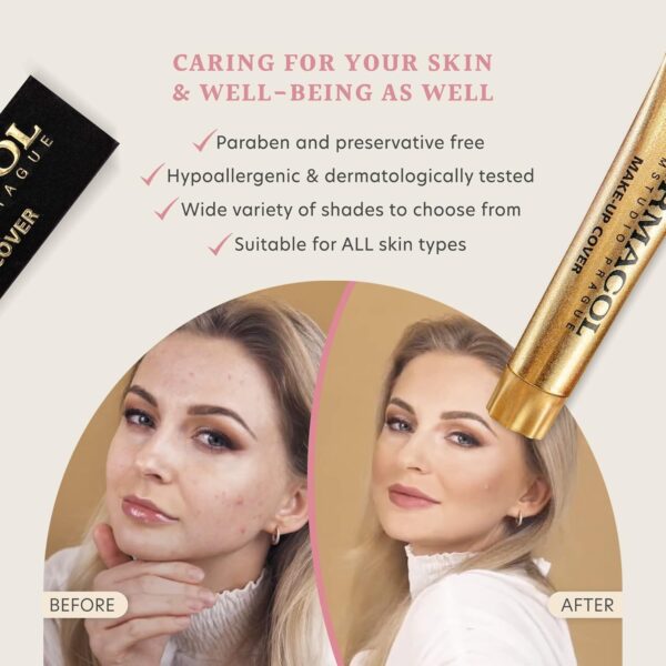 Dermacol Mini Full Coverage Foundation 13g, Liquid Matte Makeup with SPF 30, Waterproof Foundation for Oily Skin, Acne & Under Eye Bags, Long-Lasting Makeup Products Shade - 211