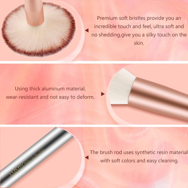 Ammiy Makeup Brushes Sets Professional 18 Pcs Make up Brushes Premium Synthetic Foundation Brushes Blending Face Powder Blush Eyeshadow Eyeliner Make Up Brush Kit with PU Leather Bag