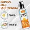 Keratin Protein Hair Serum Anti Frizz Control Repair Hair- Rose Water Spray for Hair Moisturize Anti-Frizz Hair Smooth Products Curly Hair Brush Curl Defining Brush for Shaping Hair Women Men(3PCS)