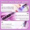 Electric Nail Drill Kit with Nail Lamp, Cordless Nail File for Acrylic and Gel Nails, 9 Speeds Professional Manicure Pedicure Polishing for Home and Salon Use,Purple