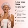 Kitsch Love & Comfort 2PC Spa Set - Satin Lined Reusable Waterproof Shower Cap and XL Quick Dry Hair Towel Wrap for Women, Microfiber Towel, Flexi Shower Cap For All Hair Types - Terracotta Checker