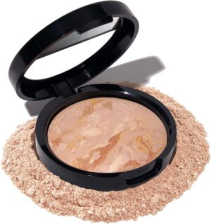 LAURA GELLER Baked Balance-n-Brighten Colour Correcting Powder Foundation (Fair) Buildable Light to Medium Coverage Baked Foundation, Demi-Matte Finish