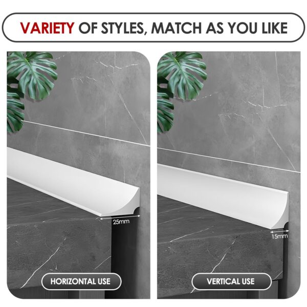 3M Shower Tray Sealing Strip, Silicone Shower Tray Sealing Strip, Bath Sink Edging Edge Seal Trim, Wet Room Threshold Floor Water Barrier Retaining Strip, Bathroom Sealant for Wet and Dry Separation