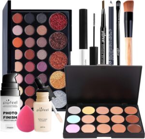 Professional Makeup Set,MKNZOME Make Up Set With Make-up Gift Box Portable Travel Makeup Kit Birthday Xmas Makeup Gift Set Eyeshadow Palette Foudation Concealer for Women Girls