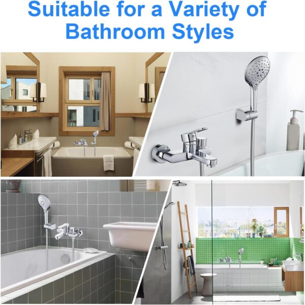 KINKIBOS Wall Mounted Bath Mixer Tap with 3-Spray Handheld Shower Head, Newly Upgraded Diverter, Bathroom Bath Shower Filler Tap, Single Lever Bath Shower Mixer, Solid Brass Chrome