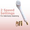 JML NuYou Electric Body Brush - Battery Silicone Body Scrubber with 4 Interchangeable Heads to Cleanse, Massage and Exfoliate - Foot and Back Scrubbers for use in Shower and Bath with Long Handle