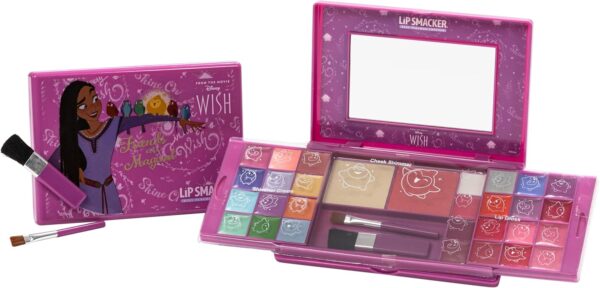 Lip Smacker Wish Beauty Palette, Disney Wish-Inspired Makeup Set Including Lip Glosses, Shimmer Creams and Blush, Disney Princess Gifts for Kids, Make-up Accessories and Mirror are Included