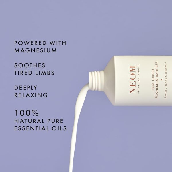 NEOM- Magnesium Bath Milk, 300ml (Real Luxury) | Lavender, Jasmine & Sandalwood | Organic Oil & Vitamin E | Moisturise & Nourish